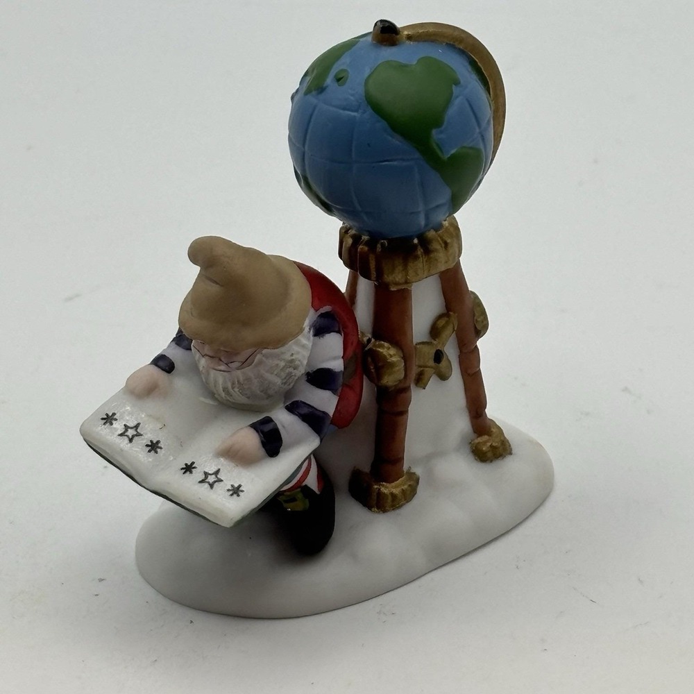 Dept 56 Gnome with Globe Figurine CHARTING SANTA'S COURSE (5636-4) - One‎ half